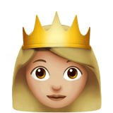 Apple design of the princess: medium-light skin tone emoji verson:ios 16.4