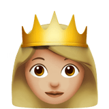Apple design of the princess: medium-light skin tone emoji verson:ios 16.4