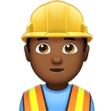 Apple design of the man construction worker: medium-dark skin tone emoji verson:ios 16.4