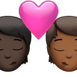 Apple design of the kiss: person person dark skin tone medium-dark skin tone emoji verson:ios 16.4