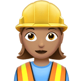 Apple design of the woman construction worker: medium skin tone emoji verson:ios 16.4