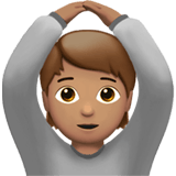 Apple design of the person gesturing OK: medium skin tone emoji verson:ios 16.4