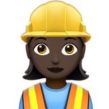 Apple design of the woman construction worker: dark skin tone emoji verson:ios 16.4