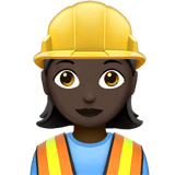 Apple design of the woman construction worker: dark skin tone emoji verson:ios 16.4