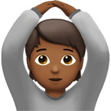 Apple design of the person gesturing OK: medium-dark skin tone emoji verson:ios 16.4
