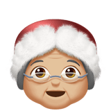 Apple design of the Mrs. Claus: medium-light skin tone emoji verson:ios 16.4