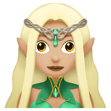 Apple design of the woman elf: medium-light skin tone emoji verson:ios 16.4