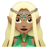 Apple design of the woman elf: medium skin tone emoji verson:ios 16.4