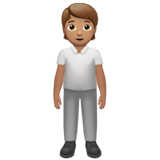 Apple design of the person standing: medium skin tone emoji verson:ios 16.4