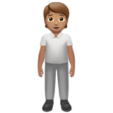 Apple design of the person standing: medium skin tone emoji verson:ios 16.4