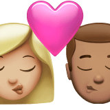 Apple design of the kiss: woman man medium-light skin tone medium skin tone emoji verson:ios 16.4