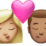 Apple design of the kiss: woman man medium-light skin tone medium skin tone emoji verson:ios 16.4