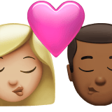 Apple design of the kiss: woman man medium-light skin tone medium-dark skin tone emoji verson:ios 16.4