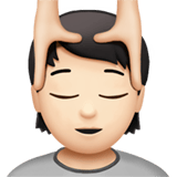 Apple design of the person getting massage: light skin tone emoji verson:ios 16.4