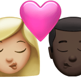 Apple design of the kiss: woman man medium-light skin tone dark skin tone emoji verson:ios 16.4