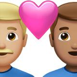 Apple design of the couple with heart: man man medium-light skin tone medium skin tone emoji verson:ios 16.4