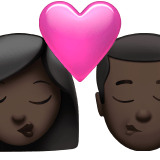 Apple design of the kiss: woman man dark skin tone emoji verson:ios 16.4