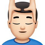 Apple design of the man getting massage: light skin tone emoji verson:ios 16.4