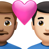 Apple design of the couple with heart: man man medium skin tone light skin tone emoji verson:ios 16.4