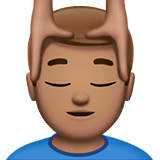 Apple design of the man getting massage: medium skin tone emoji verson:ios 16.4