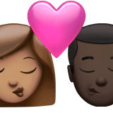 Apple design of the kiss: woman man medium skin tone dark skin tone emoji verson:ios 16.4