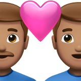 Apple design of the couple with heart: man man medium skin tone emoji verson:ios 16.4