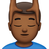 Apple design of the man getting massage: medium-dark skin tone emoji verson:ios 16.4