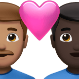 Apple design of the couple with heart: man man medium skin tone dark skin tone emoji verson:ios 16.4