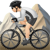 Apple design of the person mountain biking: light skin tone emoji verson:ios 16.4