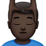 Apple design of the man getting massage: dark skin tone emoji verson:ios 16.4