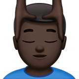 Apple design of the man getting massage: dark skin tone emoji verson:ios 16.4