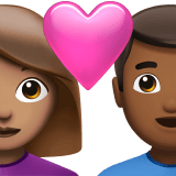 Apple design of the couple with heart: woman man medium skin tone medium-dark skin tone emoji verson:ios 16.4