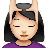 Apple design of the woman getting massage: light skin tone emoji verson:ios 16.4