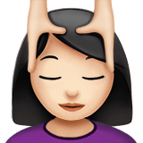 Apple design of the woman getting massage: light skin tone emoji verson:ios 16.4