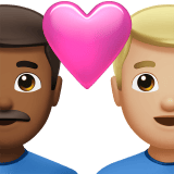 Apple design of the couple with heart: man man medium-dark skin tone medium-light skin tone emoji verson:ios 16.4