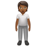 Apple design of the person standing: medium-dark skin tone emoji verson:ios 16.4