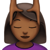 Apple design of the woman getting massage: medium-dark skin tone emoji verson:ios 16.4