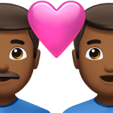 Apple design of the couple with heart: man man medium-dark skin tone emoji verson:ios 16.4