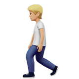 Apple design of the person walking: medium-light skin tone emoji verson:ios 16.4