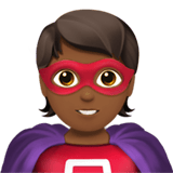 Apple design of the superhero: medium-dark skin tone emoji verson:ios 16.4