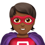 Apple design of the superhero: medium-dark skin tone emoji verson:ios 16.4