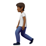 Apple design of the person walking: medium-dark skin tone emoji verson:ios 16.4