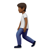 Apple design of the person walking: medium-dark skin tone emoji verson:ios 16.4