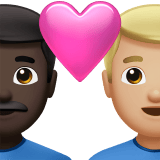 Apple design of the couple with heart: man man dark skin tone medium-light skin tone emoji verson:ios 16.4