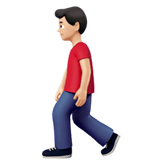 Apple design of the man walking: light skin tone emoji verson:ios 16.4