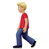Apple design of the man walking: medium-light skin tone emoji verson:ios 16.4
