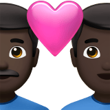 Apple design of the couple with heart: man man dark skin tone emoji verson:ios 16.4
