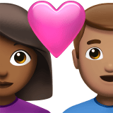Apple design of the couple with heart: woman man medium-dark skin tone medium skin tone emoji verson:ios 16.4