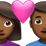 Apple design of the couple with heart: woman man medium-dark skin tone emoji verson:ios 16.4