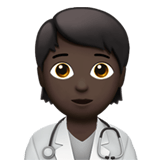 Apple design of the health worker: dark skin tone emoji verson:ios 16.4